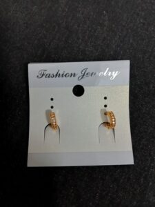 Gold Huggie Hoop Earrings with Crystals
